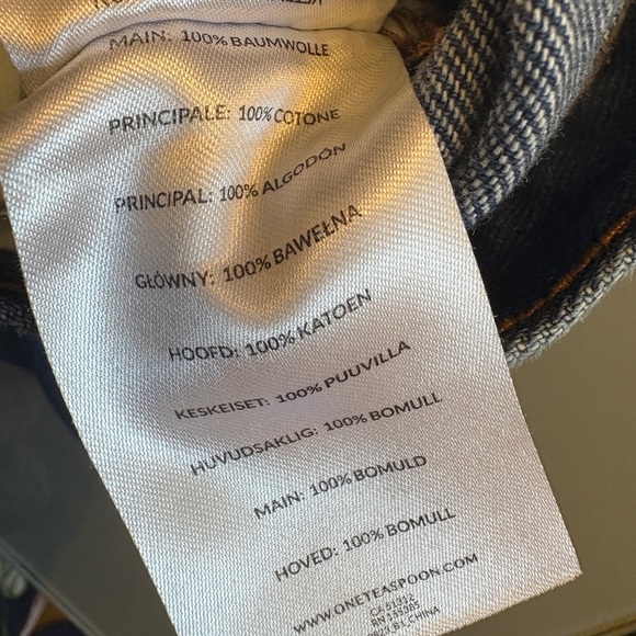 One Teaspoon Classic Blue fringed hem relaxed fit 100% Cotton denim jean size 24 - Picture 6 of 11